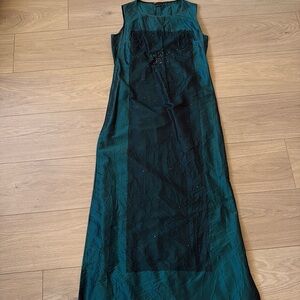 Designer Rozae Nichols Teal Sleeveless Dress
